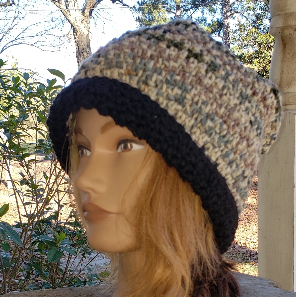 Handmade beanie and fingerless gloves